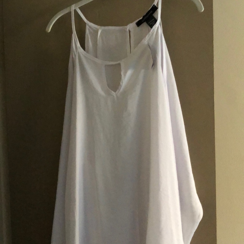 White cold shoulder blouse